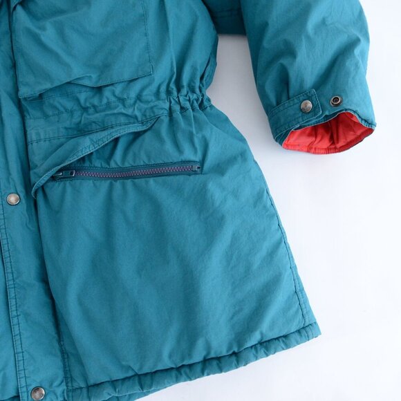 VTG Northern Spirit Green Red 70% Down 30% Feathers Puffer Zip Up Winter Jacket - Picture 6 of 12